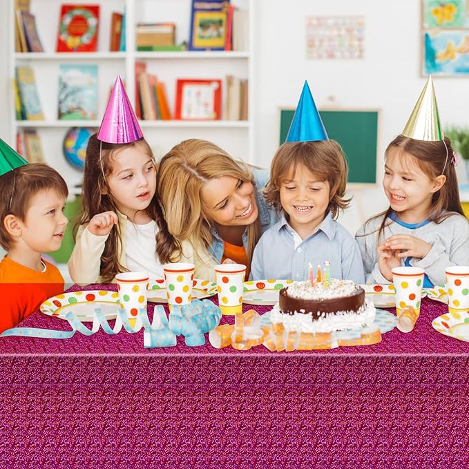 3 Pack Iridescent Tablecloth, 54" x 108" Birthday Party Table Cloths Iridescence Plastic Disposable Table Covers Iridescent Party Decorations, Birthday Decor Tablecloth for Buffet Table