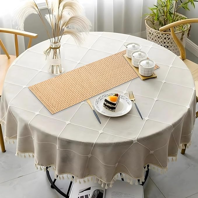 Lightnpro Reversible Jute Woven Table Runner - Farmhouse Burlap, Eco-Friendly Rustic Vintage Dining Decor, Natural Jute Table Décor for Christmas Holiday New Year Table - 13x36 Inch, Natural Color