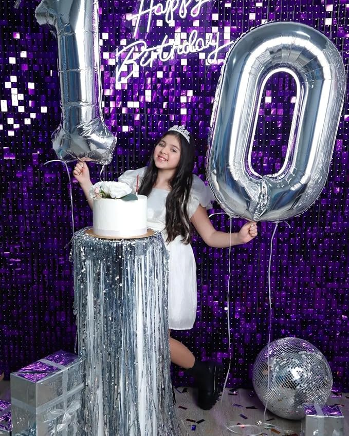 Silver Number 16 Balloon 40 inch, 16 Number Balloons, 16th Silver Birthday Decorations for Girls Boys Kids, 16 Year Old Silver Party Supplies