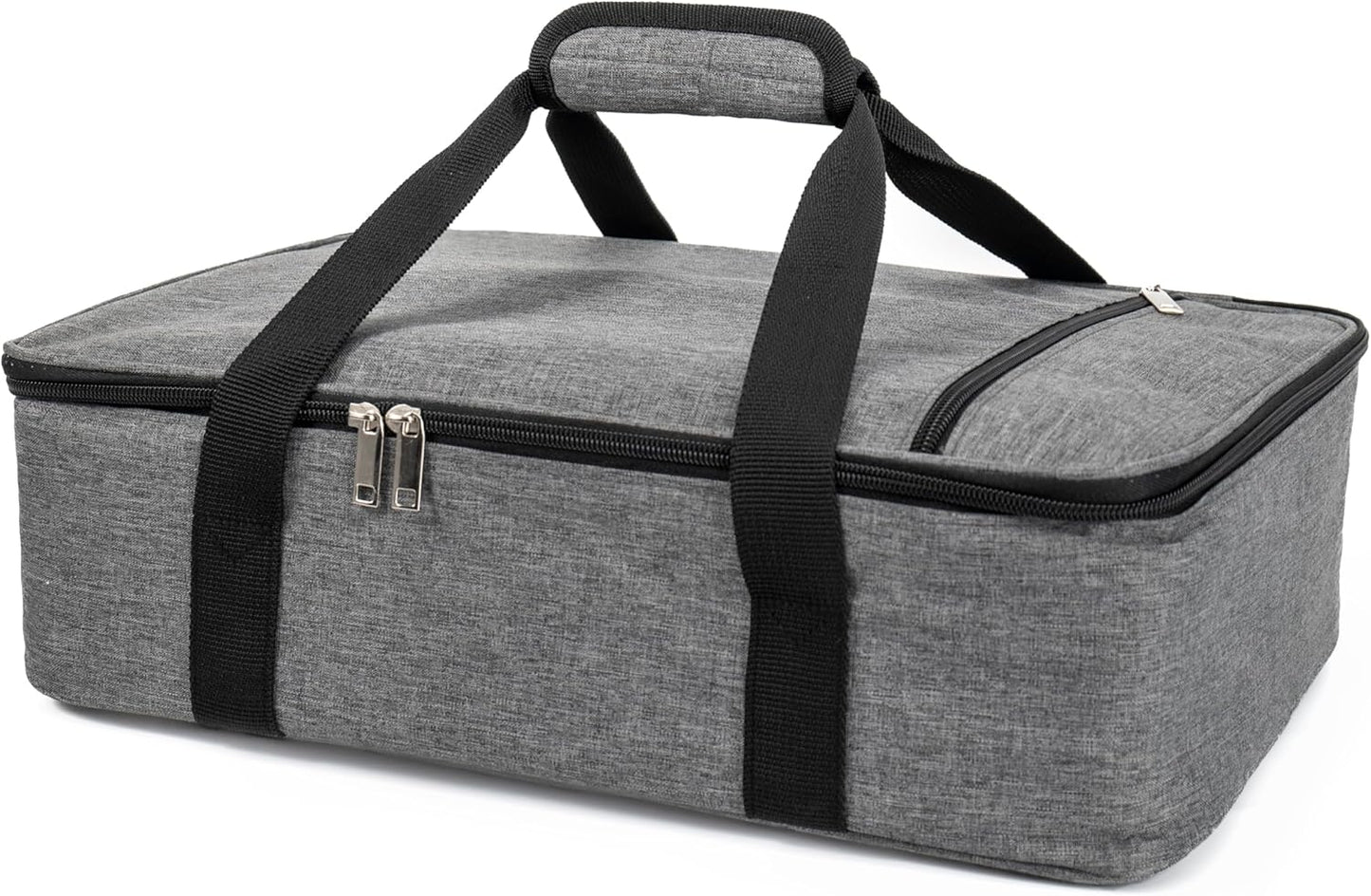 Insulated Casserole Carrier Fit 9"x13" Lasagna Baking Dish for Hot or Cold Food Transport,Thermal Lunch Warmer Tote Bag Upgrade add Fixing Strap for Gathering,Camping,Travel,Cookouts,Parties-Grey