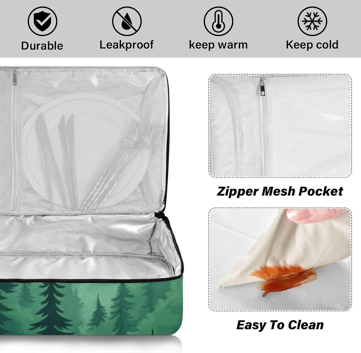 Casserole Carriers for Hot or Cold Food Reusable Casserole Dish Carrier Insulated Thermal Large Capacity Durable Perfect for Party Camping Family Gatherings Yellow Fish