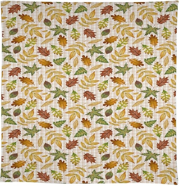 YCness Autumn Maple Leaves Tablecloth, Thanksgiving Autumn Harvest Watercolor Ginkgo Biloba Abstract Geometry Leaves Table Cover for Party Picnic Dinner Decor 60x120 Inch Rectangle