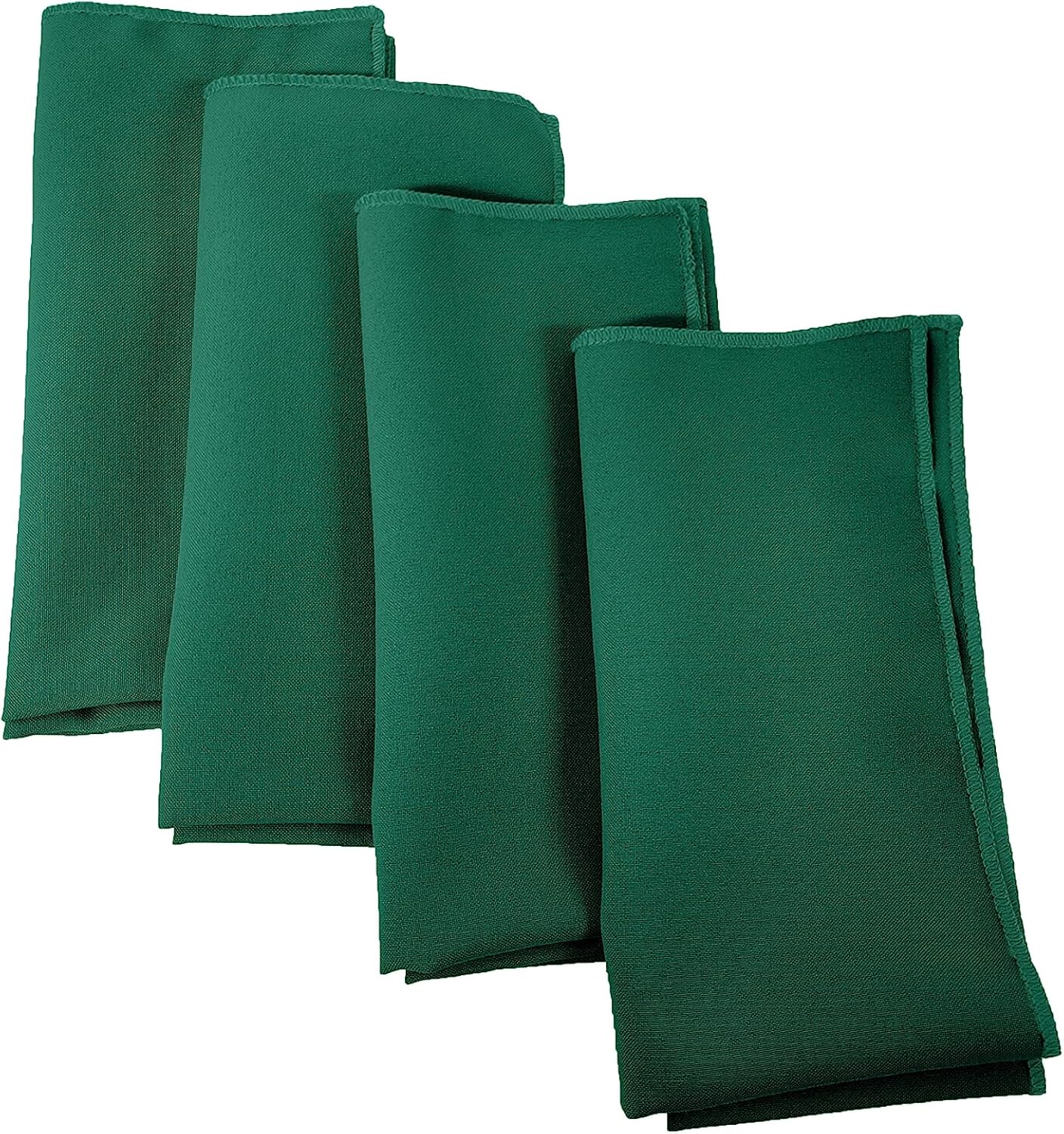 LA Linen 4-Pack Poly Blend Napkins - Soft, Washable, Stain & Wrinkle Resistant - Dinner & Party Napkins - 18x18 - Teal