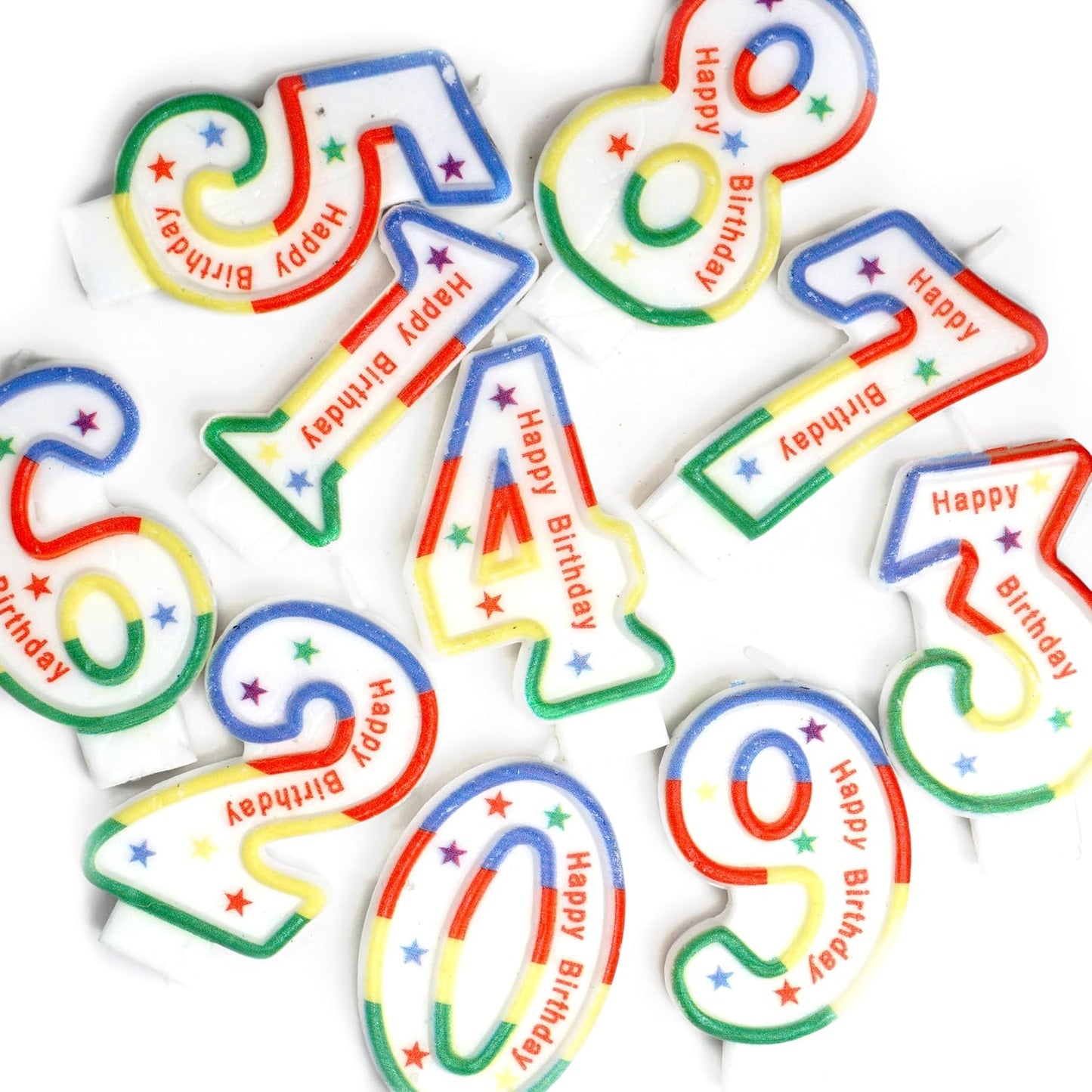 10 Pieces Number Candles Stars, Birthday Candles Number, 0-9 Number Candles for Birthday Cakes, Party Decoration