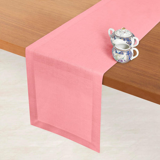 D'Moksha Homes Linen Dusty Pink Table Runner 84 Inches Long - 100% Pure Linen 14 x 84 Inch Table Runner for Dining, Fall, Autumn and Halloween - Machine Washable