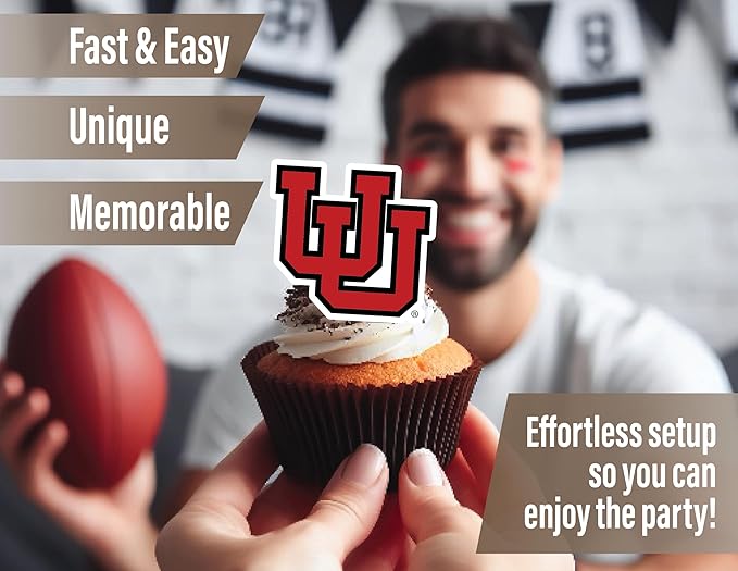 University of Utah Party Supplies for UofU Football, Birthday Gift, Graduation Party Banner and Cake Toppers (42 Pieces) (Utah Utes)