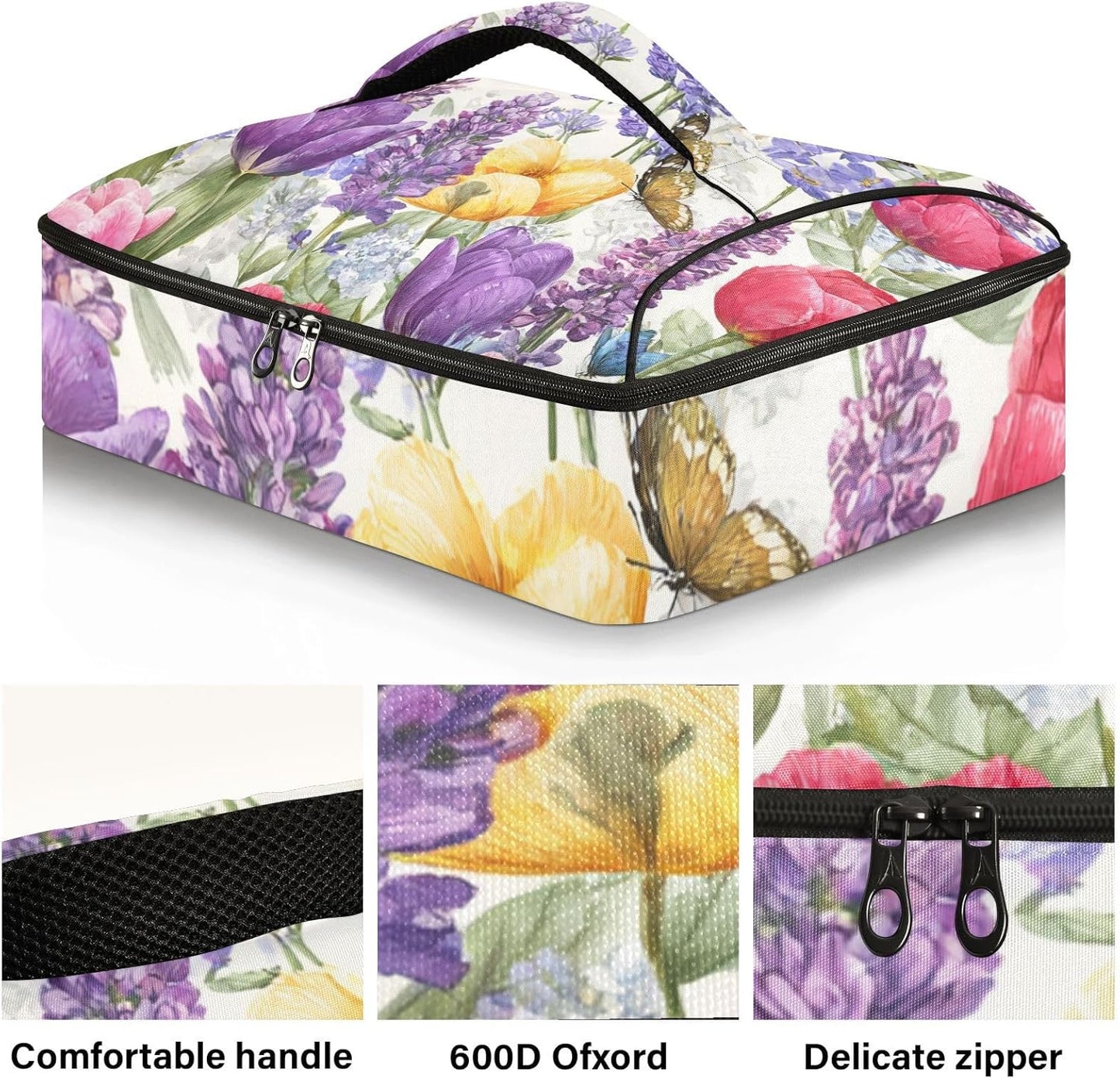 Casserole Carriers for Hot or Cold Food Reusable Casserole Dish Carrier Insulated Thermal Large Capacity Durable Perfect for Party Camping Family Gatherings Yellow Fish