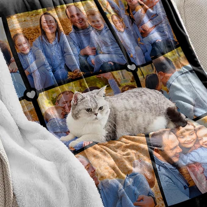 Mothers Day Blanket Gifts for Mom, Custom Sherpa Blanket with Picture Personalized Photo Throw Blanket Customized New Moms Gift from Daughter Son Husband, Birthday Gifts for Wife Grandma