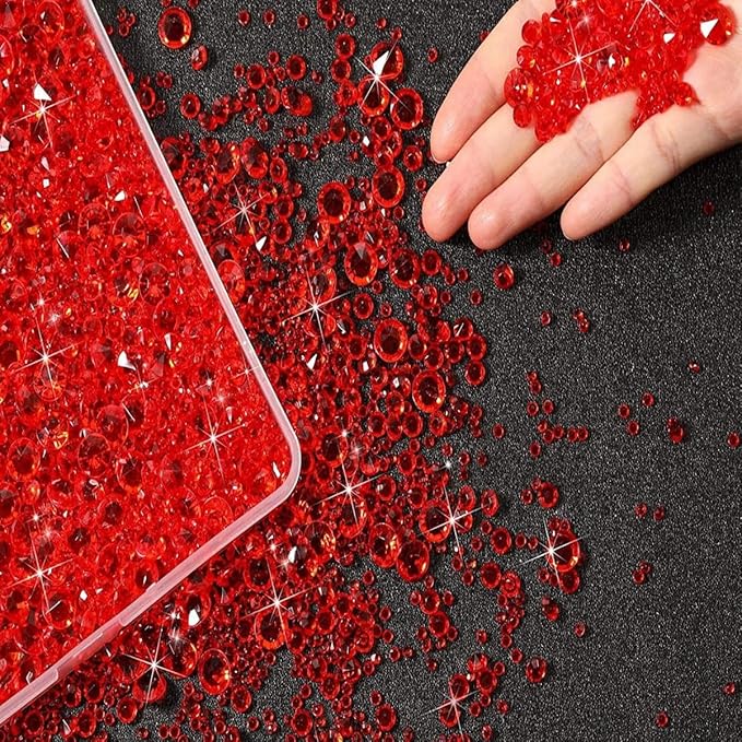 Valentine's Diamond Confetti, 4000pcs Red Heart Valentine's Party Table Decorations Happy Valentines Day Birthday Party Decor Supplies (diamond)