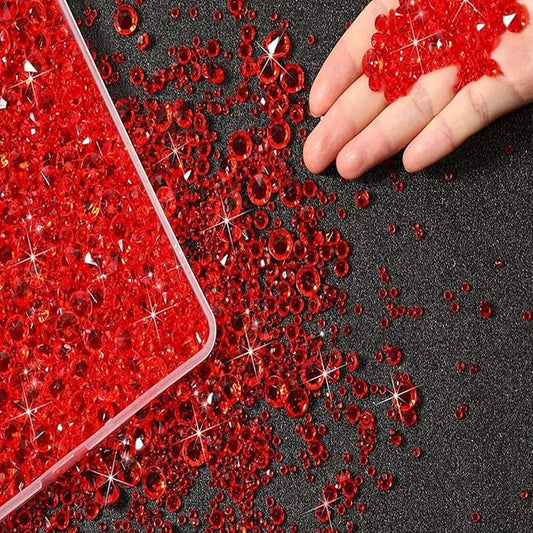 Valentine's Diamond Confetti, 4000pcs Red Heart Valentine's Party Table Decorations Happy Valentines Day Birthday Party Decor Supplies (diamond)
