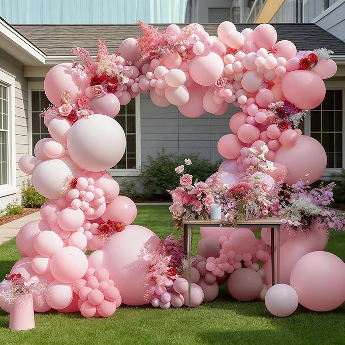 Pastel Pink Balloons Latex Light Baby Pink Balloon Garland Arch Kit Different Sizes for Birthday Baby Shower Winter Bridal Prom Party Decorations