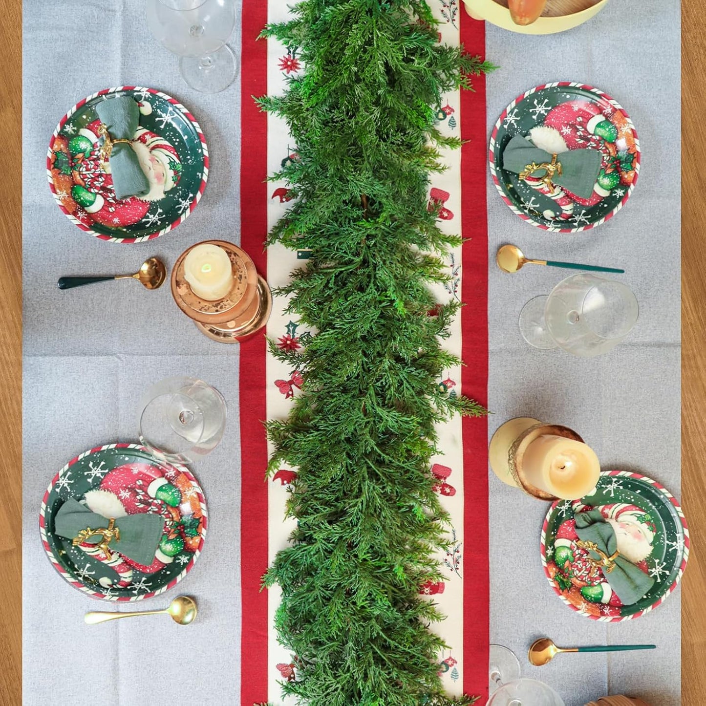 6ft Christmas Cedar Garland with Soft Thickness Pine,Thick and Lush,Artificial Green Faux Cedar Pine Garland for Christmas Winter Home Mantel Fireplace Holiday Party Décor (6FT)