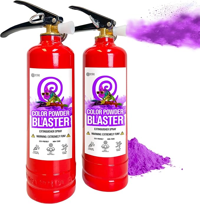 Chameleon Colors Color Blasters, Gender Reveal Fire Extinguisher, Gender Reveal Smoke Bombs, Powder Cannon, Smoke Blaster, War and Holi Color Blaster, 2 Purple Blasters