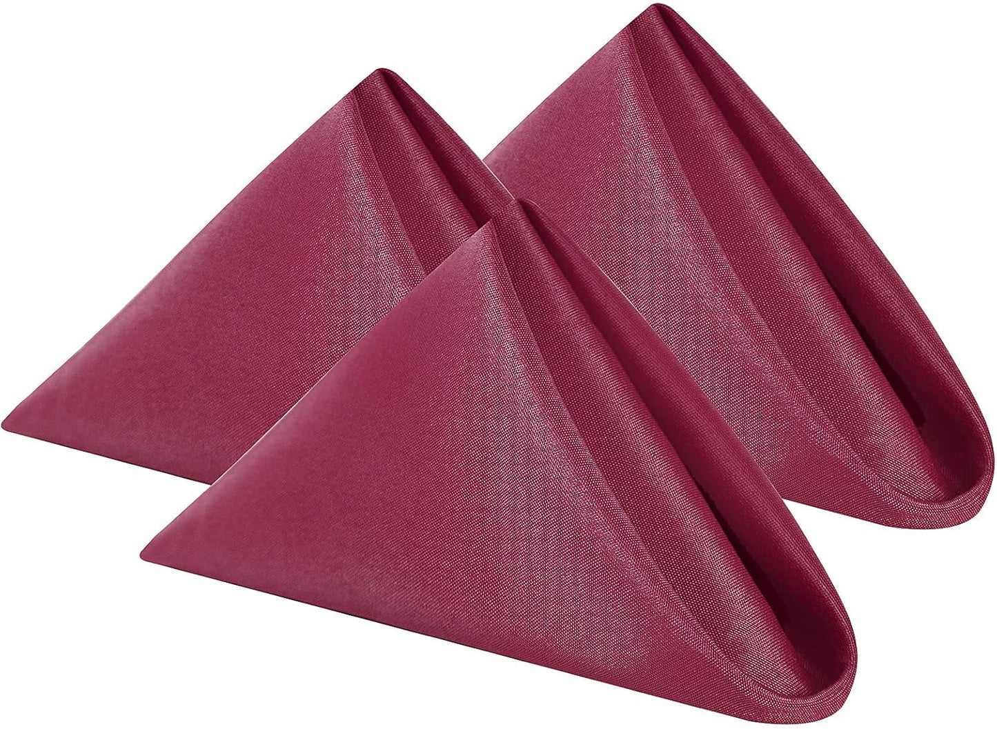 Cloth Napkins 17x17 inch Washable Polyester Dinner Napkins Soft Table Napkins for Wedding Party Dining Banquet(Burgundy,50PCS)