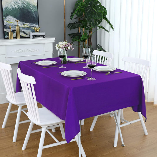 FOLINS&HOME Purple Rectangle Tablecloth 60 x 120 Wrinkle Free Waterproof Polyester Table Cloths, Spillproof Heavy Duty and Washable Table Cover for Party, Banquet, Indoor & Outdoor-Oblong/Rectangular