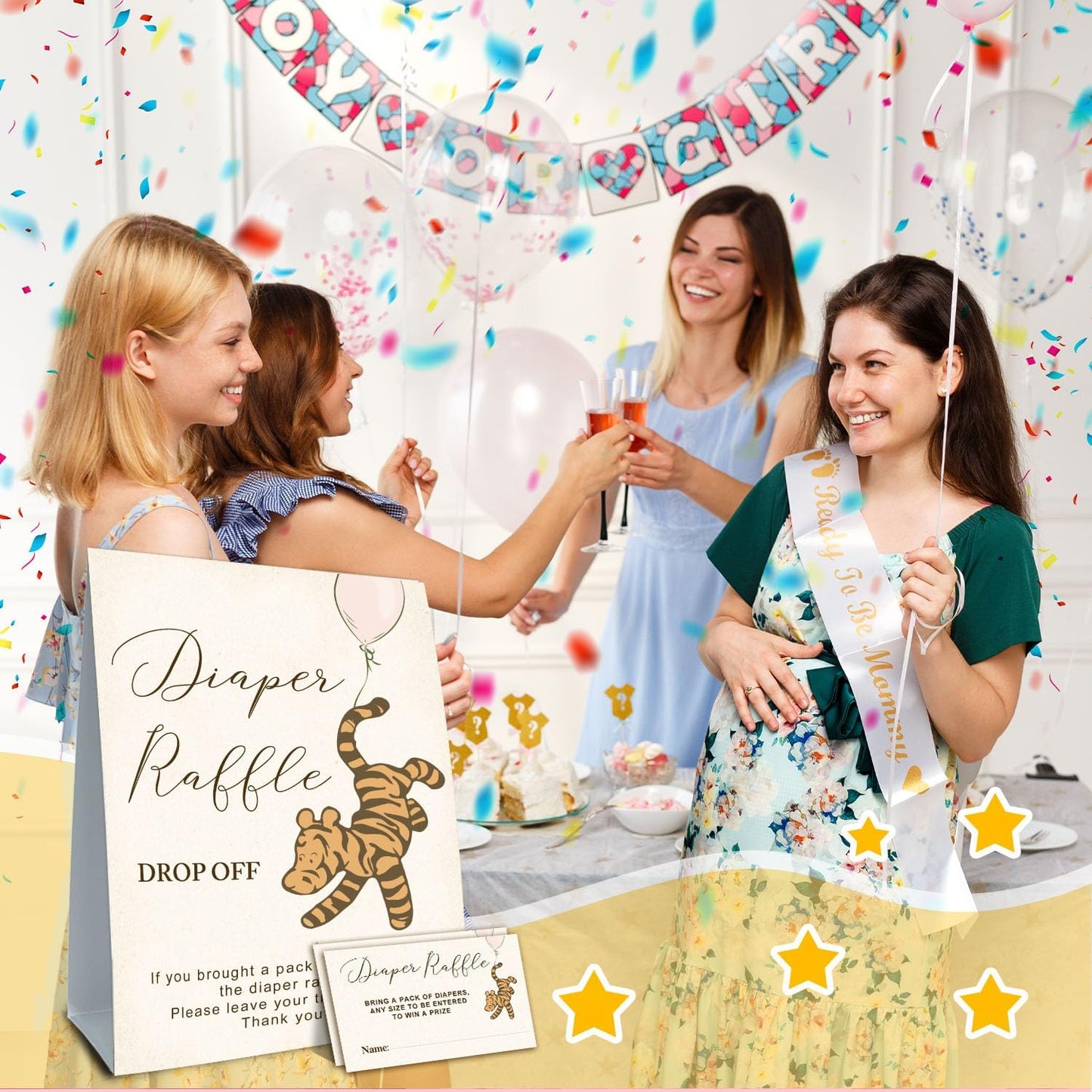 Winnie Baby Shower Decorations-Baby Shower Games-Baby Shwoer Party Decor-Baby Shower Table Sign Centerpieces-Baby Shower Games Pooh Birthday Supplies Party Decorations-Diaper Raffle