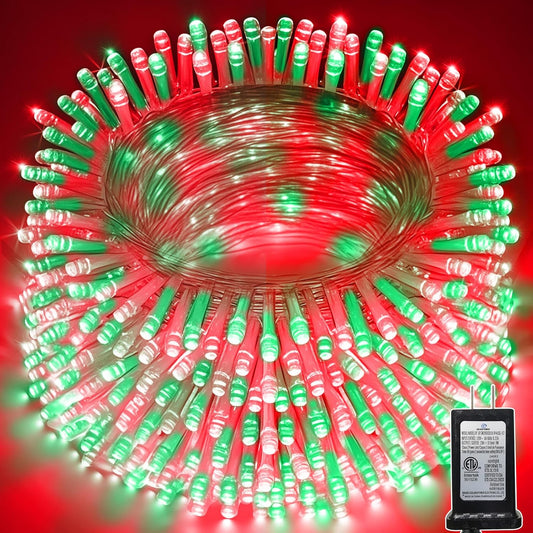 114 FT 350 LED String Lights Outdoor Indoor, Christams String Lights Waterproof 8 Modes & Timer, Fairy Lights Plug in for Bedroom, Weeding, Patio, Party, Holiday,Christmas Decor（Red+Green）