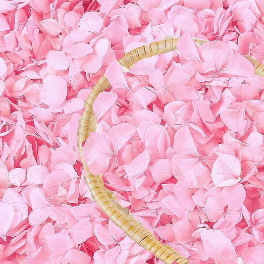 1500pcs Real Dried Pink Hydrangea Flower Petals, Natural Dried Petals for Wedding Decor, Valentine's Day, Proposal & Romantic Night, Flower Girl Baskets, Craft & DIY Projects (1.06oz/30g)
