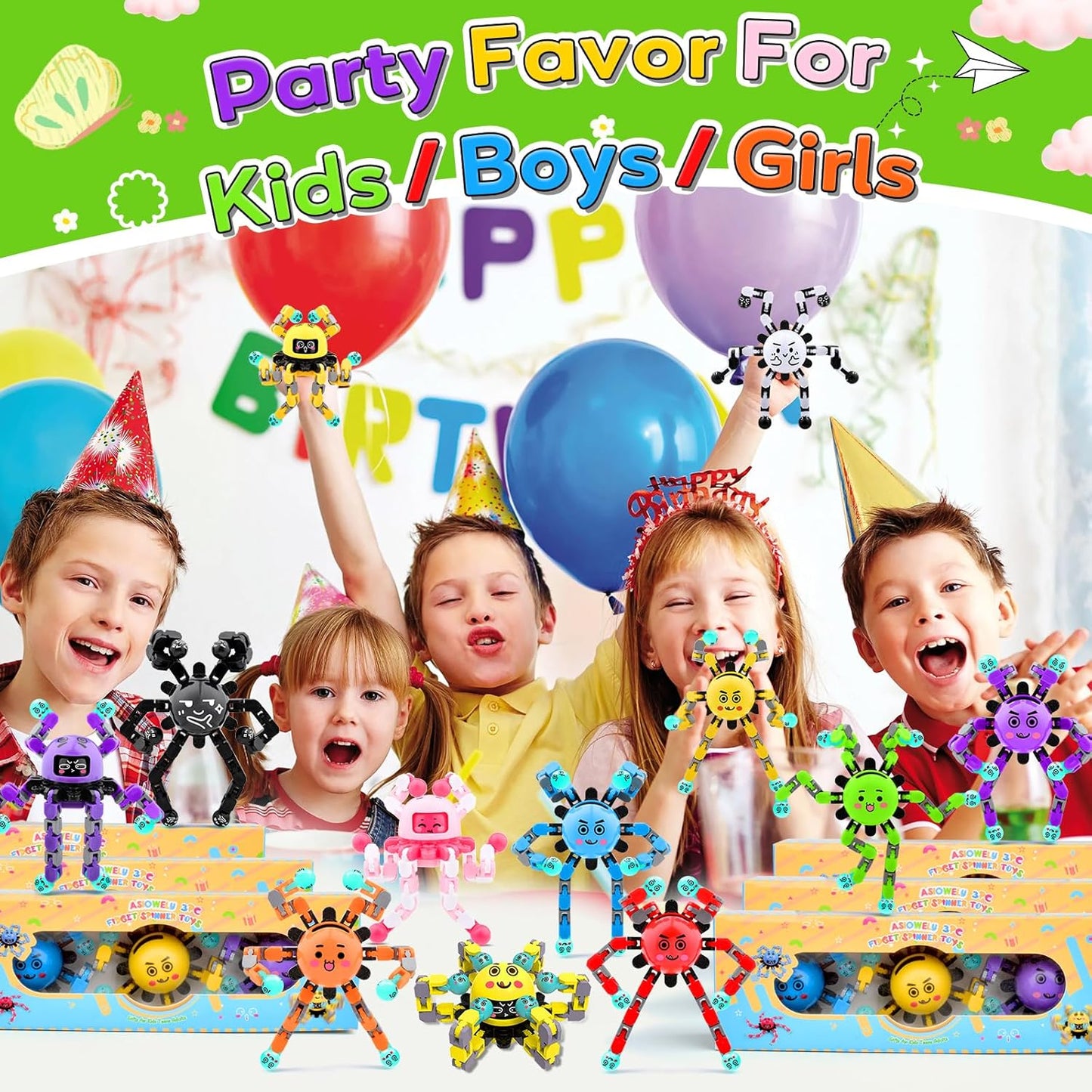 18 PCS Fidget Spinner Toys for Kids & Adults,Party Favors Supplies Goodie Bags Stuffers,Classroom Fidget Small Prizes for Students,Bulk Travel Sensory Toy for 3-5-8-12,Boy Girl Birthday Gifts