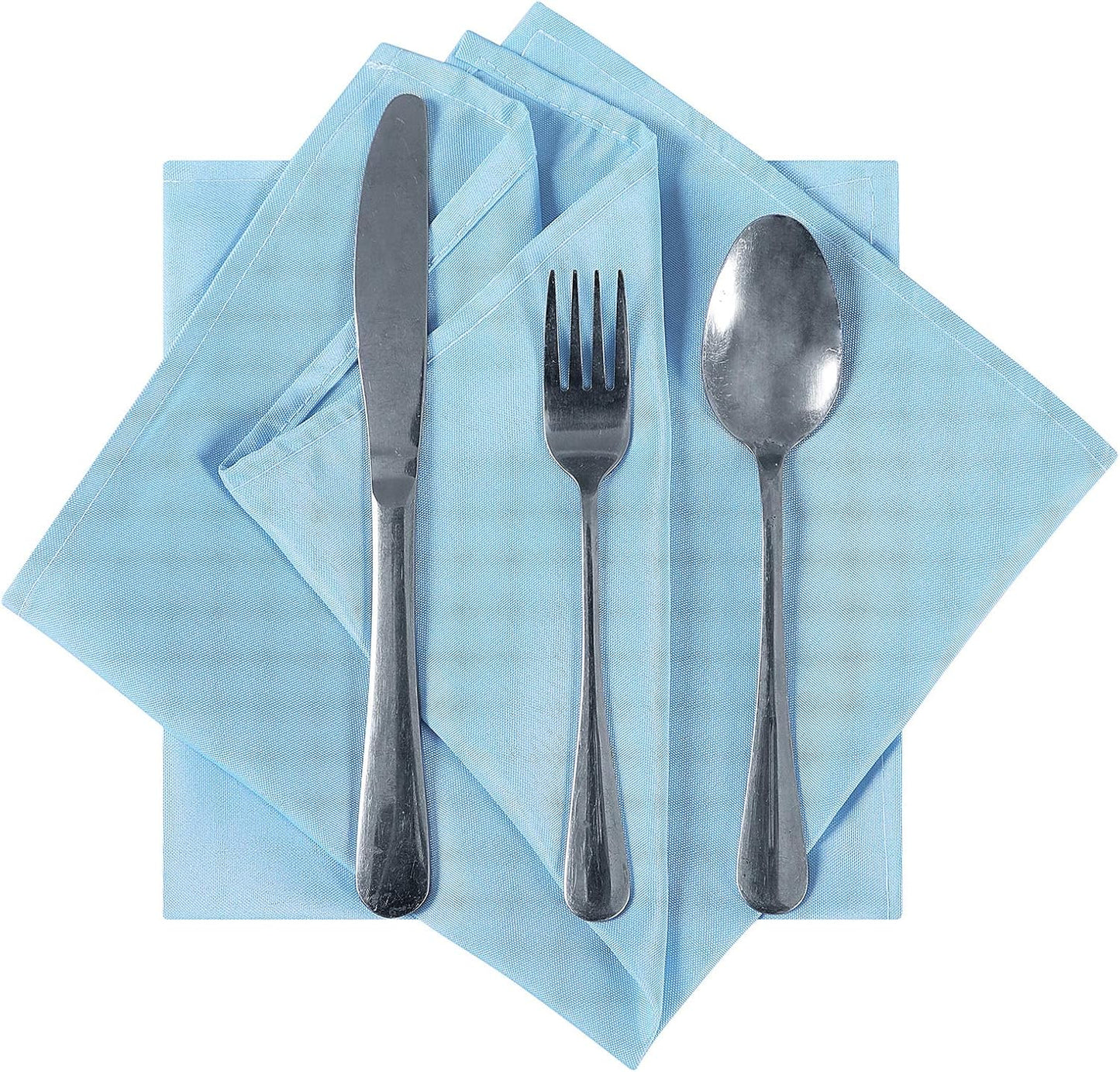 Cloth Napkins 20x20 inch Washable Polyester Dinner Napkins Soft Table Napkins for Wedding Party Dining Banquet(Blue Mist,50PCS)