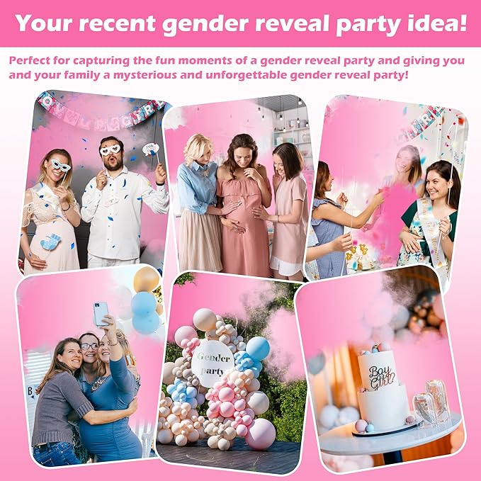 Baby Gender Reveal Fire Extinguisher; Colorful Smoke Powder Spray; 100% Safe and Eco-Friendly Gender Reveal Party Idea (100g pink 2pcs)