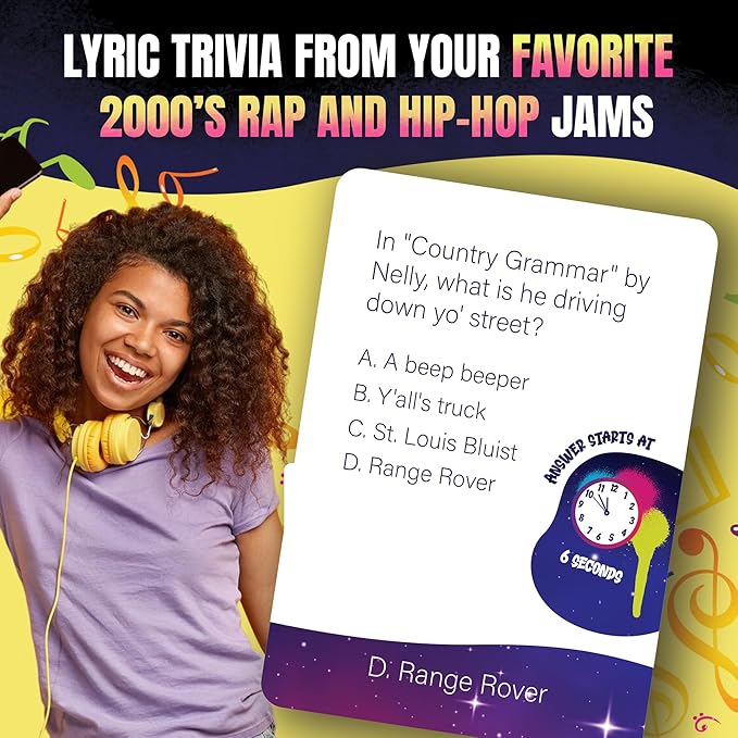 Lyric Legend 2000s Hip-Hop and Rap Music Trivia Game Collection – Expandable Multi-Deck Finish The Lyrics Party Game Set for Game Night, Families & Groups - 3 Games in One Box!