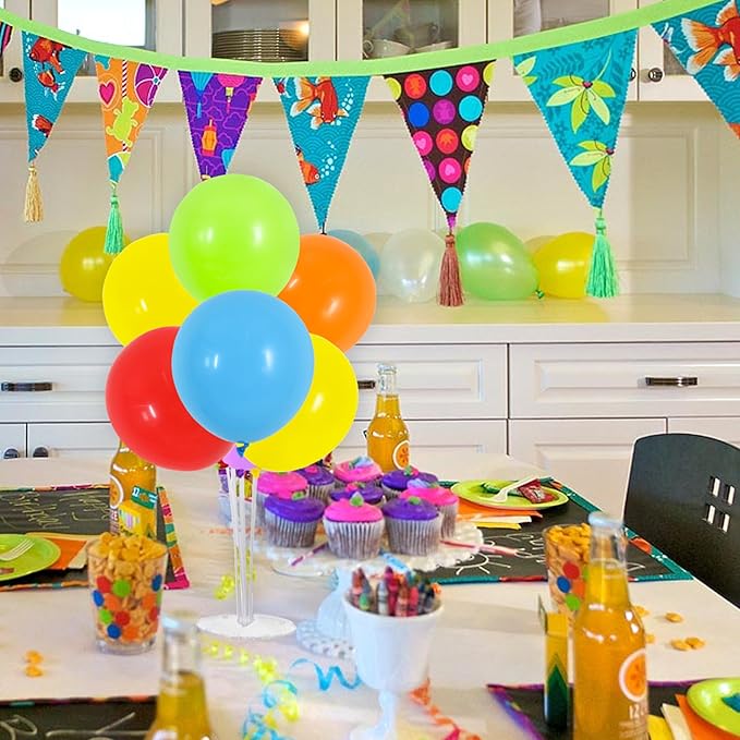TONIFUL 4 Set Colourful Balloon Centerpieces for Table,Balloons Stand Kit for Rainbow Party Centerpieces Table Decorations,Birthday Decorations,Easter,Fiesta Mexican Themed Taco Decoration