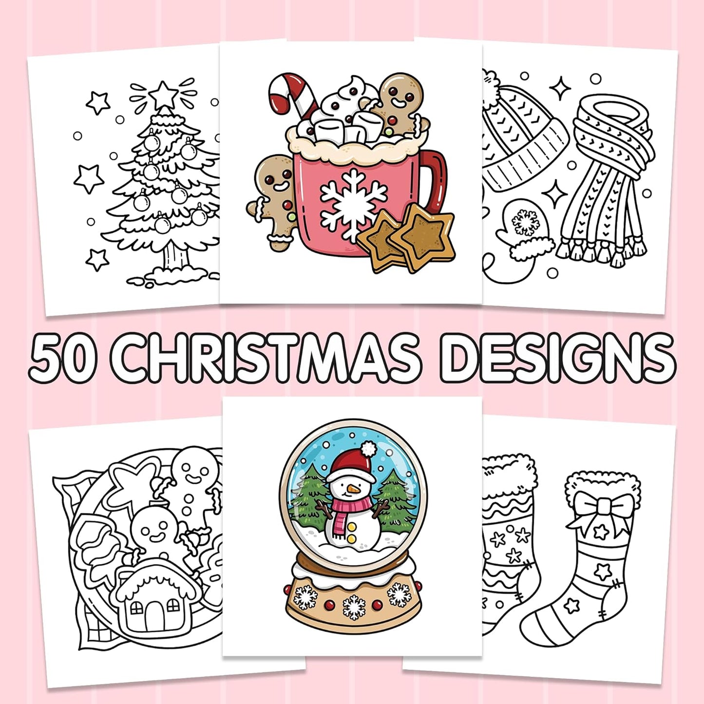 Brightenkidz Cozy Girl Christmas Coloring Book - Cute & Simple Adult Coloring Book with Bold and Easy Designs, Relaxation Hygge Winter Style - Cozy Christmas Holiday Gifts for Teens