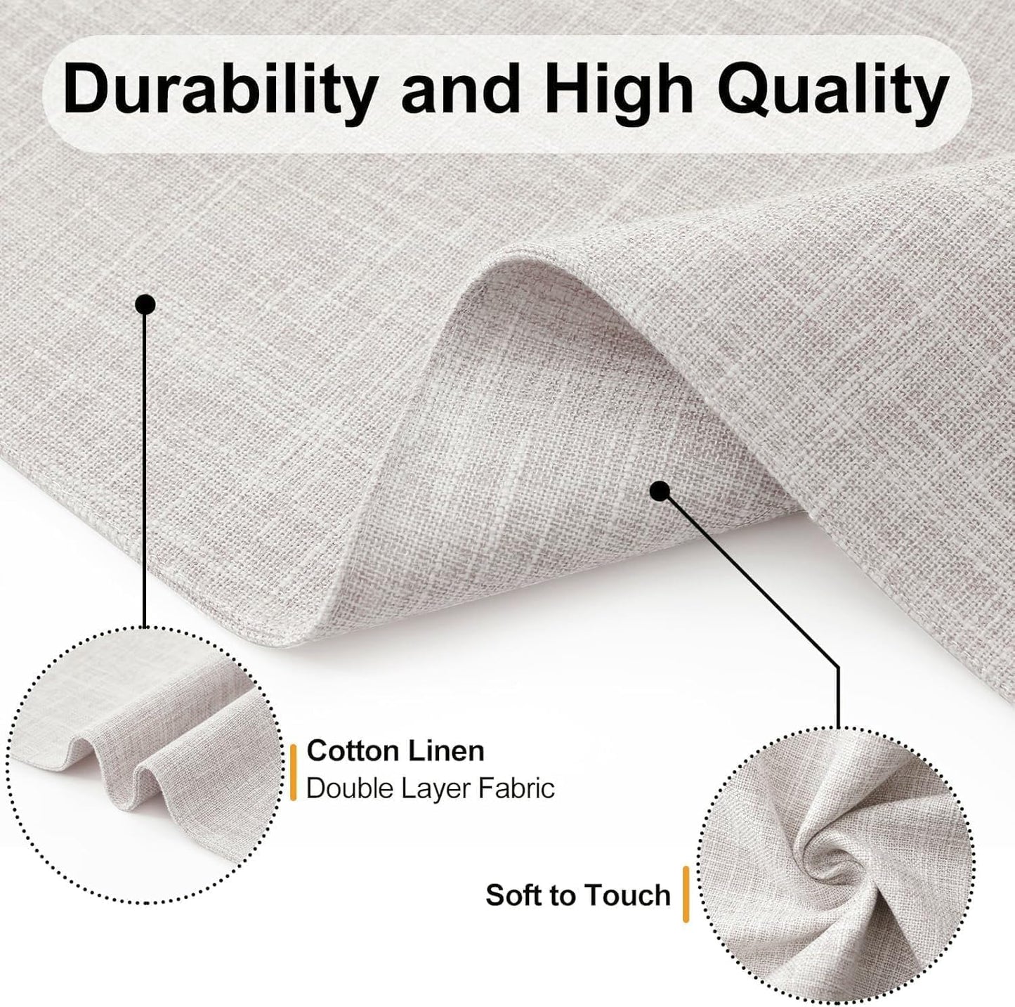 Homaxy Cloths Placemats for Dining Table Set of 12, Heat Resistant Washable Cotton Linen Blend Table Mats, Easy to Clean Place Mats for Indoor Outdoor Party Kitchen Decoration, 13" x 19", Beige