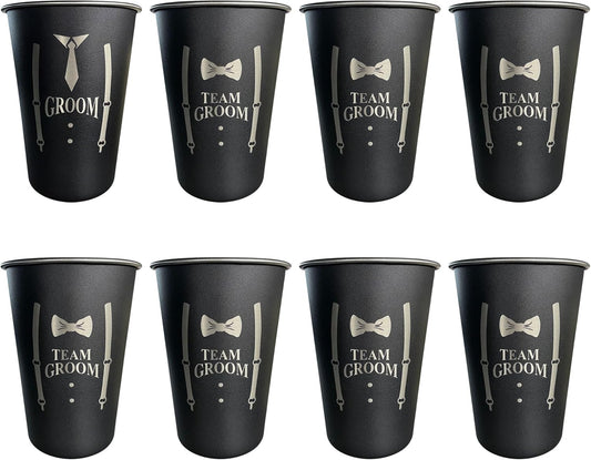 TEAM GROOM Groomsmen Gifts Cups 8 pcs Bachelor Party Favors Groomsmen Tumblers(Team Groom)