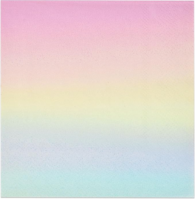 Gift Boutique 100 Count Pastel Rainbow Cocktail Beverage Napkins Disposable Paper Ombre Dessert Napkin for Summer Spring Birthday Party Supplies
