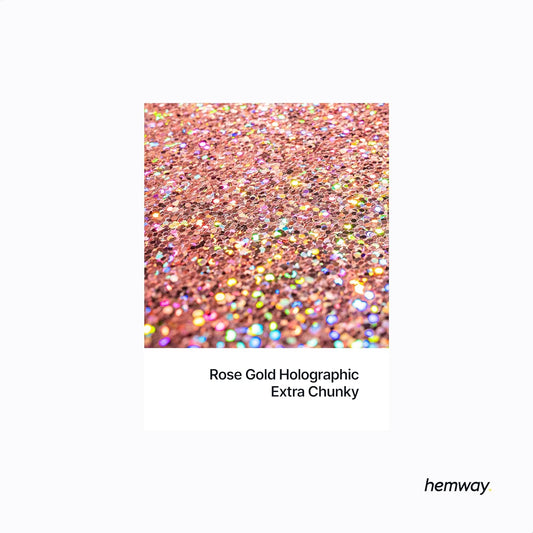 Hemway Eco Friendly Biodegradable Glitter 100g / 3.5oz Bio Cosmetic Safe Sparkle Vegan for Face, Eyeshadow, Body, Hair, Nail and Festival Makeup, Craft - 1/24" 0.04" 1mm - Rose Gold Holographic