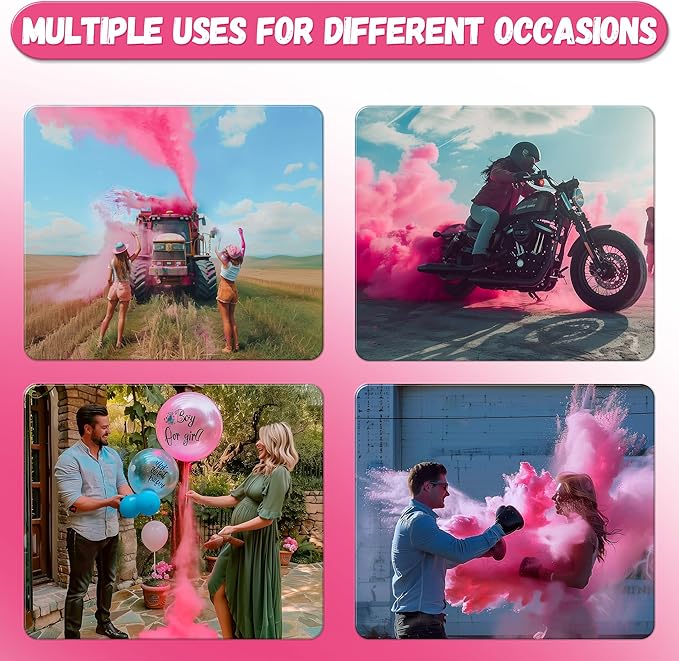 POPUPARTY 1 Pack Black-out Gender Reveal Powder- 5 lbs Pink Powder – Perfect for Baby Gender Reveal, Car Burnout, Color Toss, Photoshoots, Helicopters