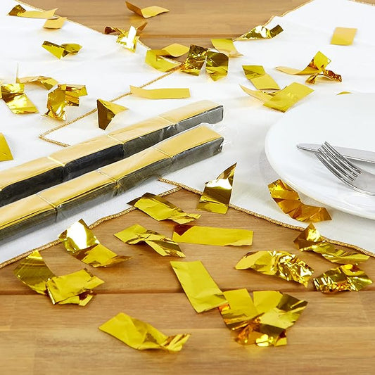 Biodegradable Tissue Paper Confetti Refills for Confetti Cannon, Gold (1/4 Pound Sleeve of Confetti)