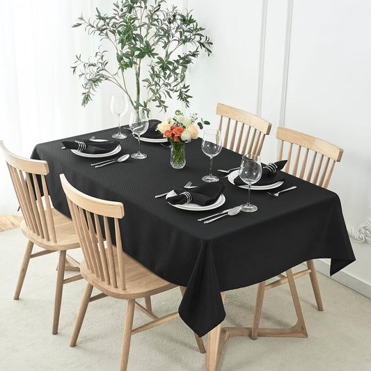 maxmill Cloth Napkins 20 x 20 Inch Weaved Texture Pattern Soft Comfortable and Luxury Serviette for Restaurant Family Dinners Weddings Parties and Banquets Set of 4 Pieces, Black