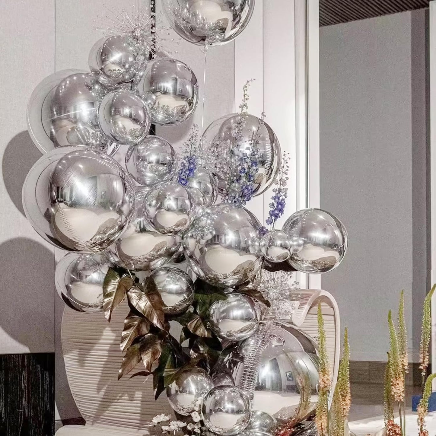 Labeol Silver Balloons Different Sizes 139PCS 18/12/10/5 Inch Balloon Garland Arch Kit Quality Latex Balloons Decorations for Party Birthday Graduation Wedding