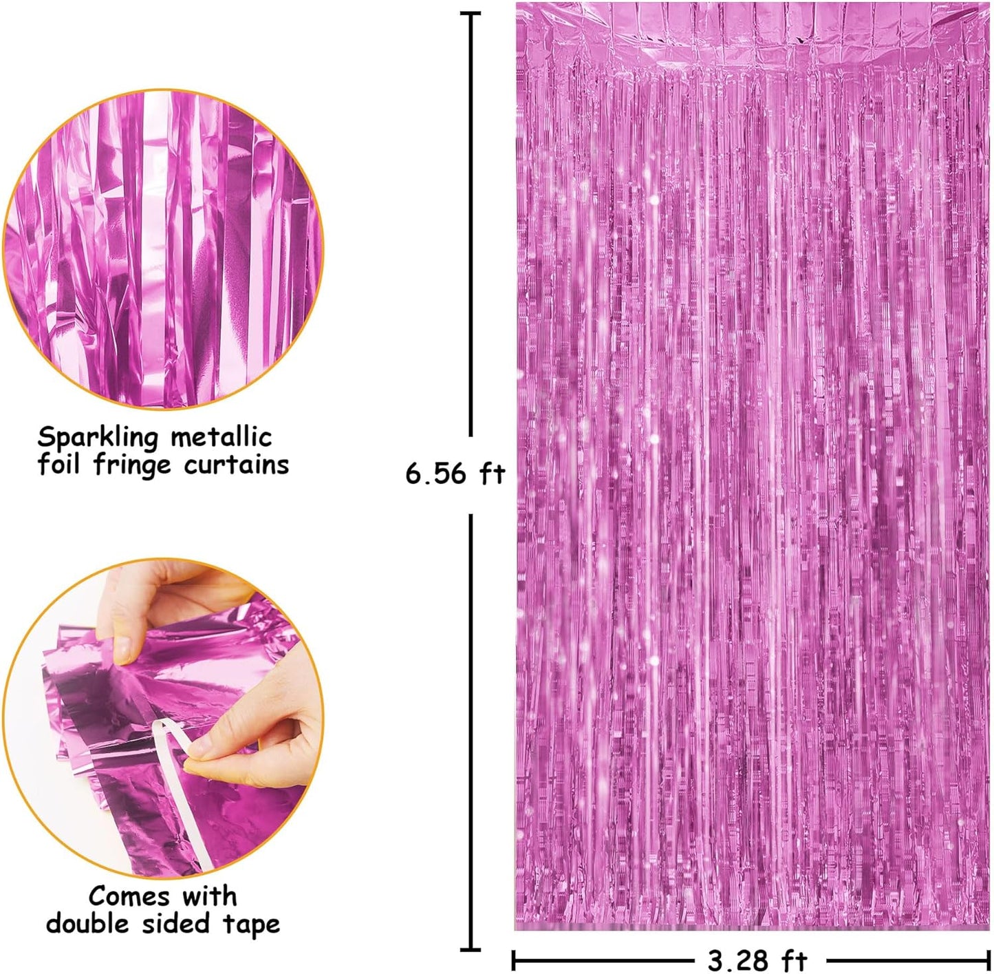Streamer Party Decorations - 3.28 ft x 6.56 ft Metallic Foil Fringe Curtains Party Streamer Photo Backdrop for Birthday, Wedding, Baby Shower & Holiday Decor