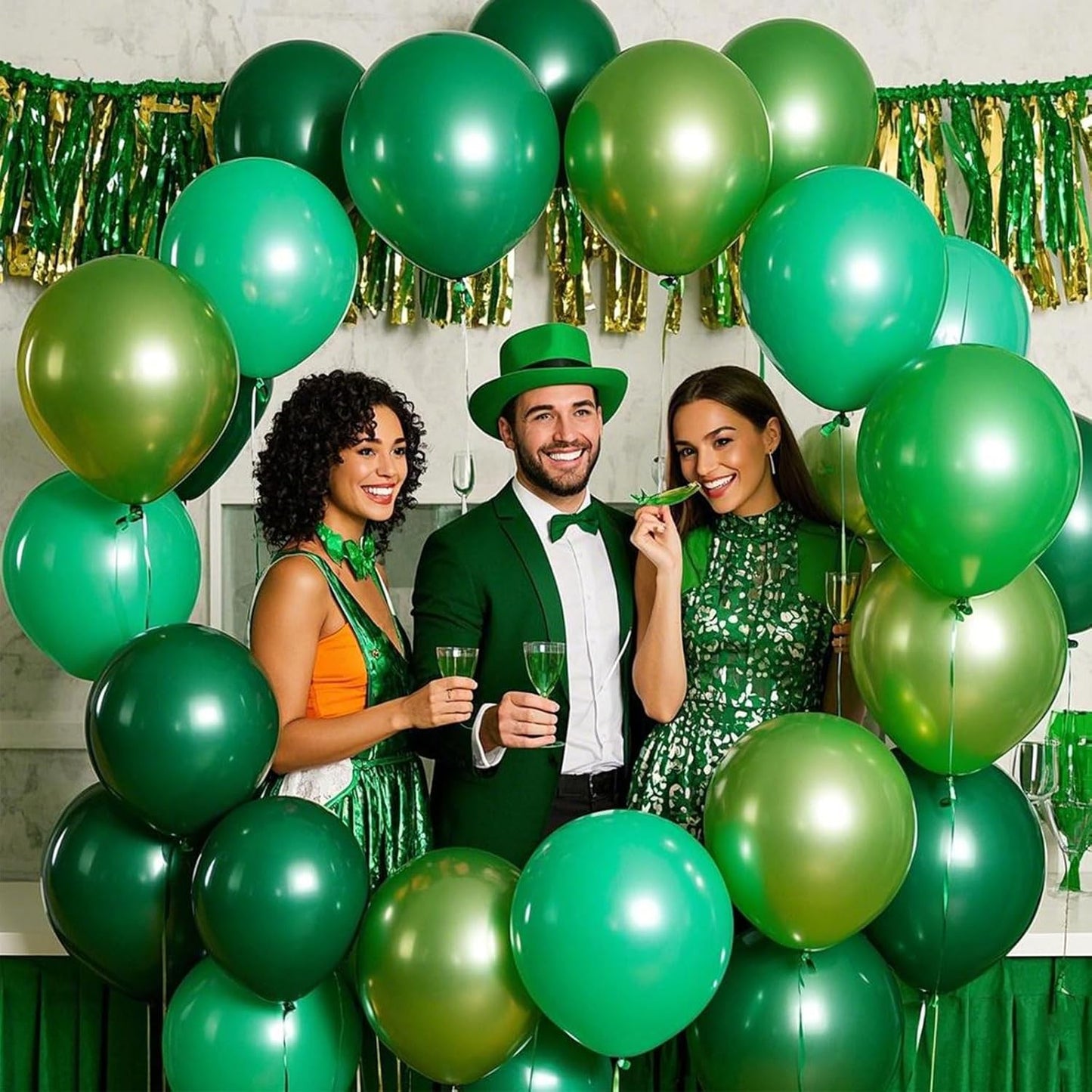 Green Balloons Green Birthday Decorations 10 Pack 36 inch Round Party Balloons for Dark Green Themed Wedding Graduation Anniversary Christmas Birthday Party St Patricks Day Backdrop Decorations
