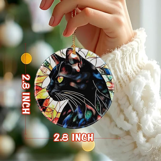 Black Cat Ornament, Christmas Ornament – Christmas Tree Decor, Holiday Decoration, Stocking Stuffer, Festive Gift Idea, Gifts for Cat Lover, Friends, and Family