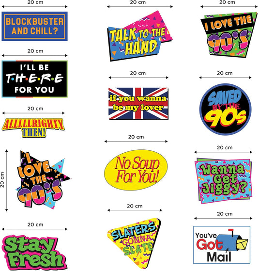 32 Piece 90s Party Hanging Swirls Decorations, Throwback 1990s Themed Party Supplies and Favors