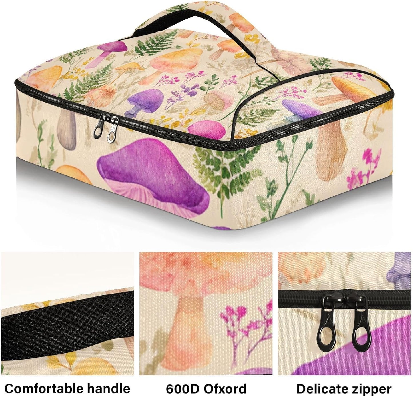 Casserole Carriers for Hot or Cold Food Reusable Casserole Dish Carrier Insulated Thermal Large Capacity Durable Perfect for Party Camping Family Gatherings Yellow Fish