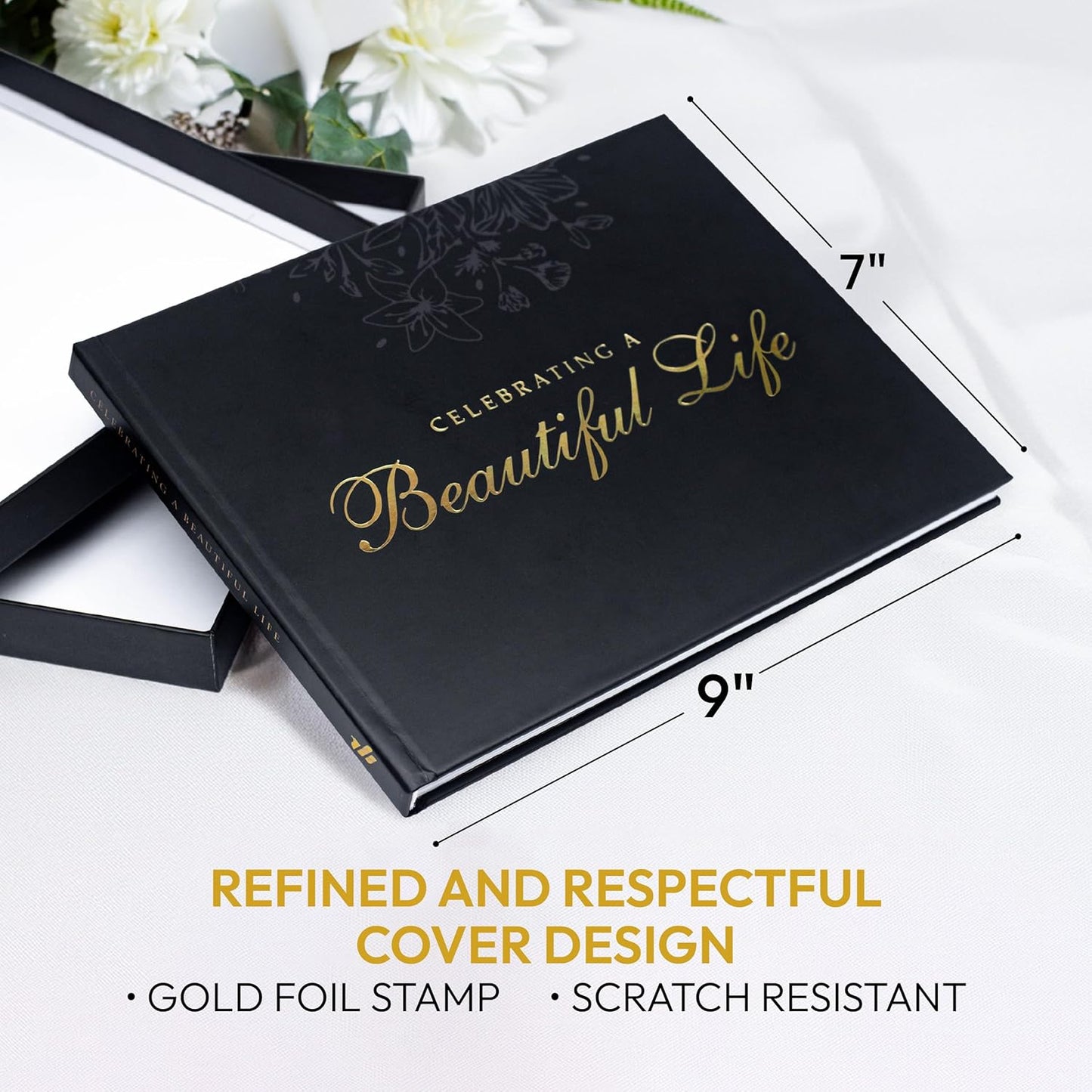 Celebration of Life Guest Book – Funeral Guest Book for Memorial Service | in Loving Memory Sign in Registry | Timeless Hardcover for Condolences and Reception,