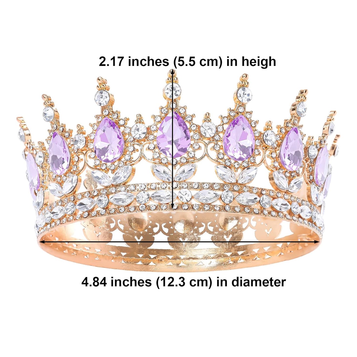 Purple Queen Crown for Women Crystal Tiara for Girl Rhinestone Wedding Headband for Bride Hair Accessories for Costume Birthday Party Prom Gifts