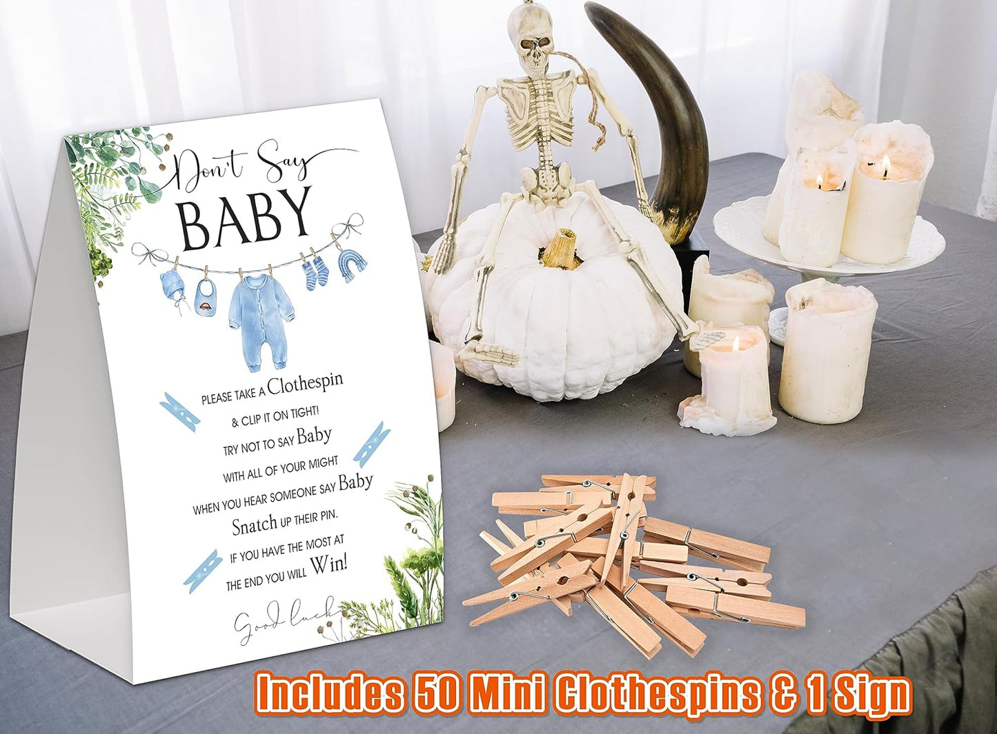 Greenery Shower Decorations,Don't Say Baby Baby Shower Game,Gender Neutral Baby Shower Decorations,Small Clothespin Game,Baby Shower Ideas,Baby Shower Games 50 Guest,Fall Party Games