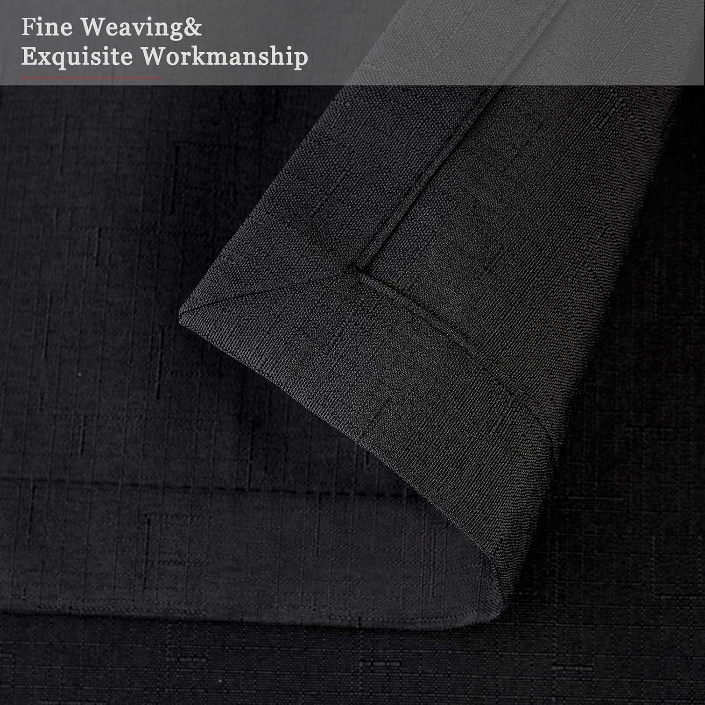 Mebakuk Cloth Placemats, Machine Washable Linen Style Thick Place Mats, Heat Resistant and Easy to Clean Fabric Table Mats for Kitchen Dining Table (Black, Set of 6)