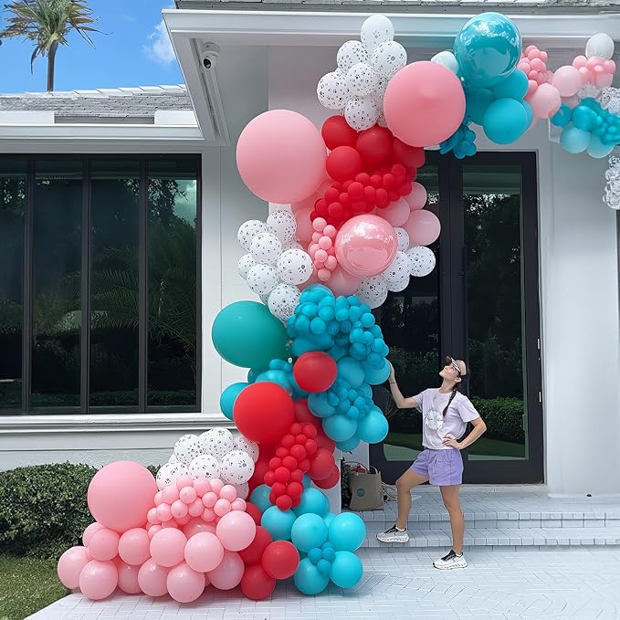 Dog Paw Balloons 12 Inch Pastel Baby Pink Teal Blue Turquoise Red Latex Party Balloon with Dog Paw Print Helium Balloons for Kids Girls Puppy Theme Baby Shower Birthday Cartoon Party Decoration