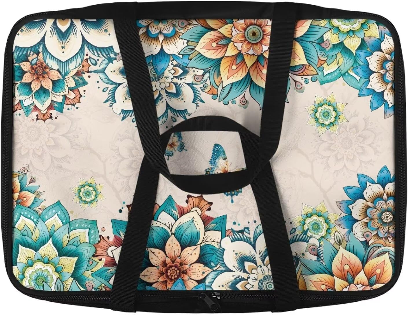Flower Butterfly Insulated Casserole Carrier Travel Bag Lasagna Holder Tote Reusable Hot Cold Food Carrier with Heat Resistant Lining for Hot or Cold Food for Beach Parties Picnic
