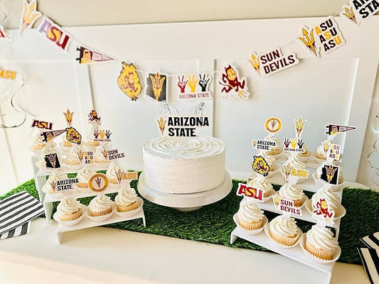 Arizona State Party Supplies for Football, Birthday Gift, Graduation Party Banner and Cake Toppers (42 Pieces) (Arizona State Sun Devils)