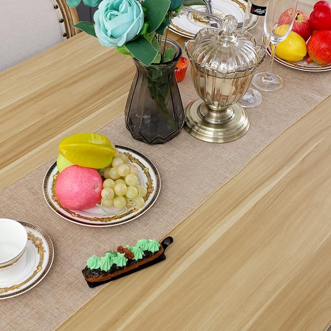 Breling 6 Pcs Burlap Table Runner 12 x 71 Inch Rustic Linen Table Runner Farmhouse Decor Burlap Woven Fabric Placemat for Wedding, Home Dining, Coffee, Party, Holiday Decorations