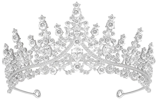 Tiara Crown for Women, Queen Tiara for Birthday Prom Bridal Party Custome Silver
